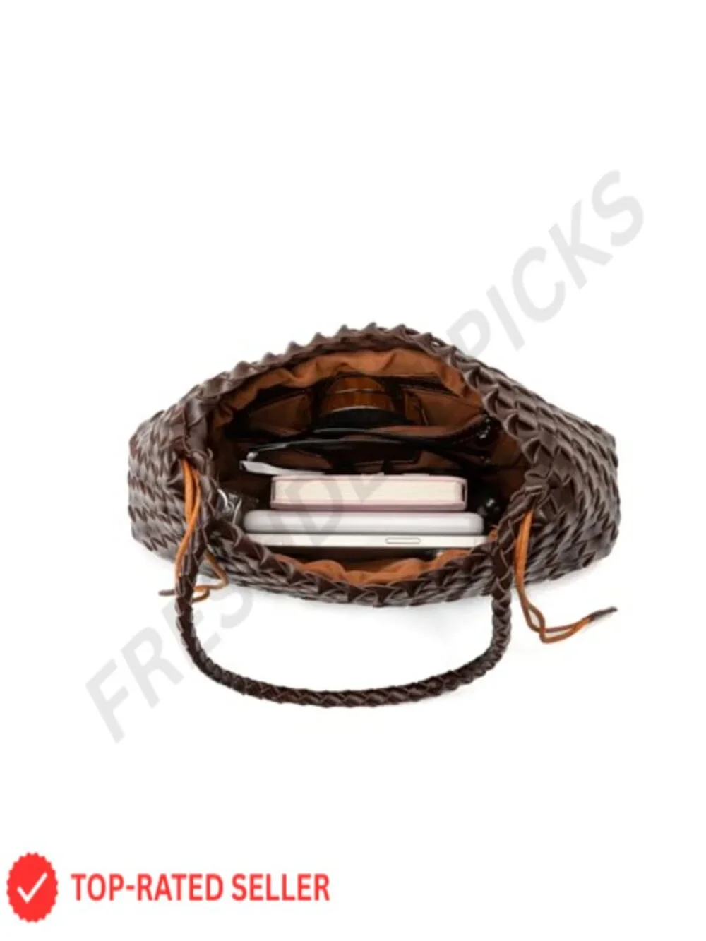 Woven Hobo Shoulder Bag Small Purse Vegan Leather Handbag